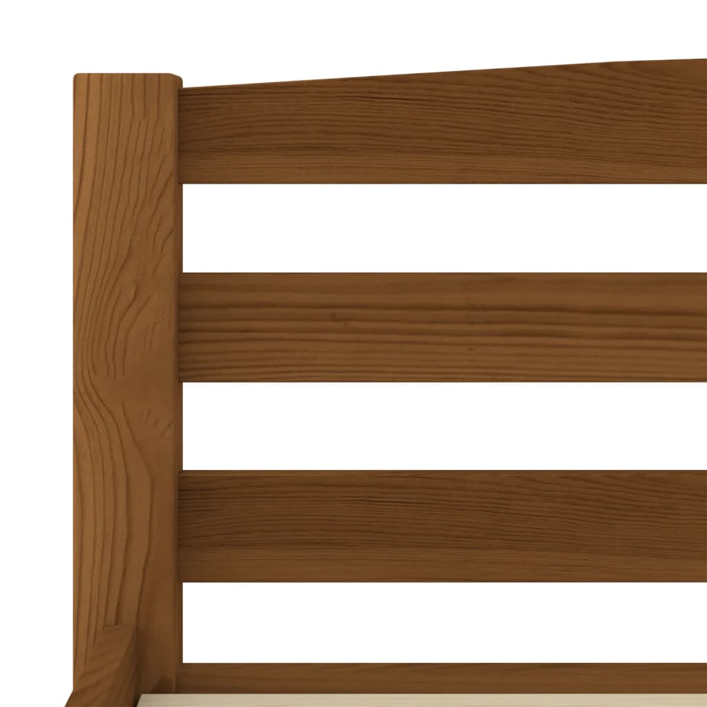 Bed Frame without Mattress Honey Brown Solid Pinewood 160x200 cm