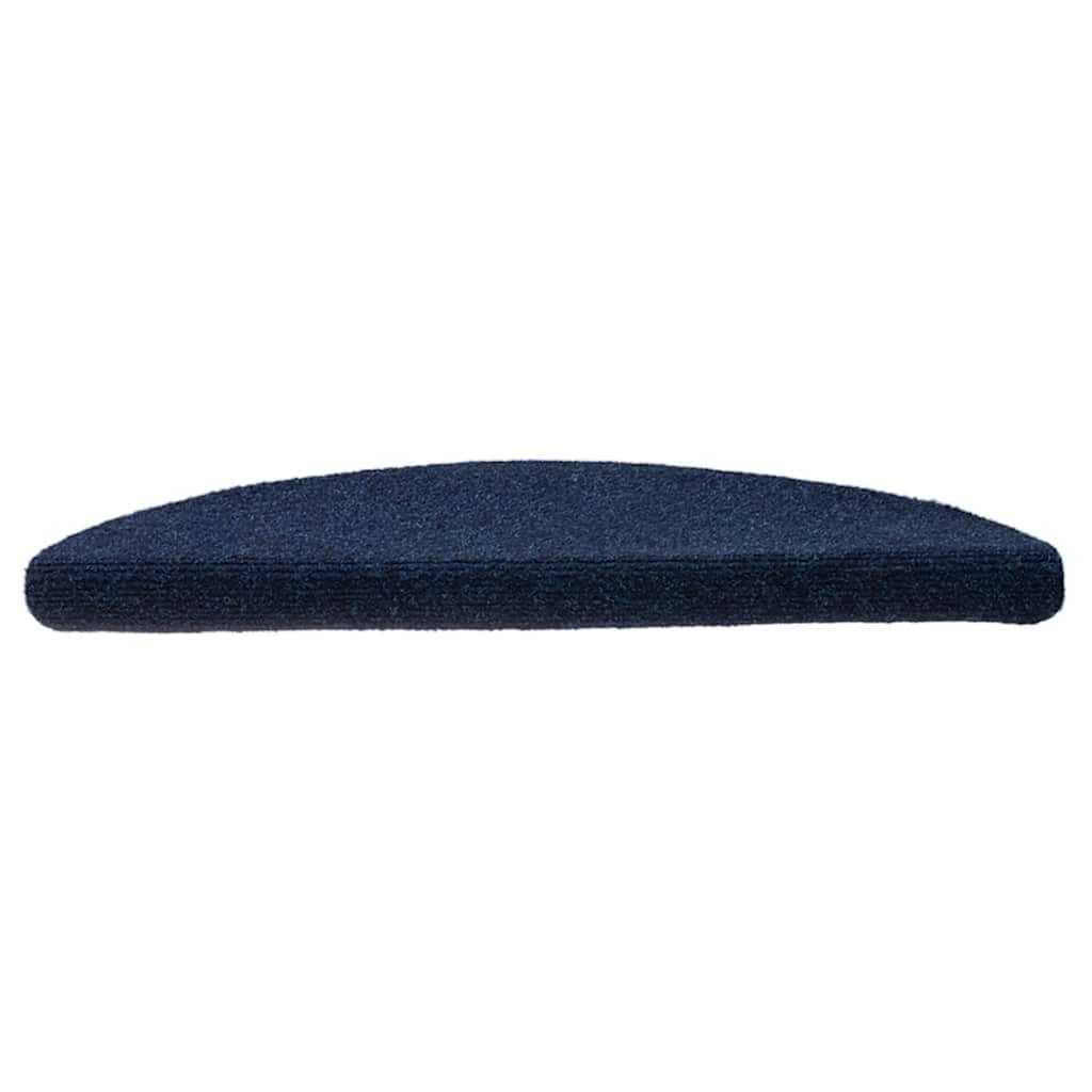 Stair Mats Self-adhesive 10 pcs 56x17x3 cm Navy Half Round