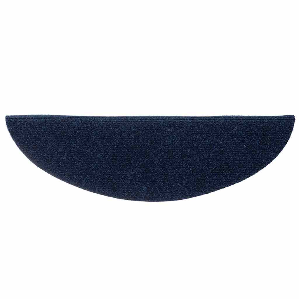 Stair Mats Self-adhesive 10 pcs 56x17x3 cm Navy Half Round