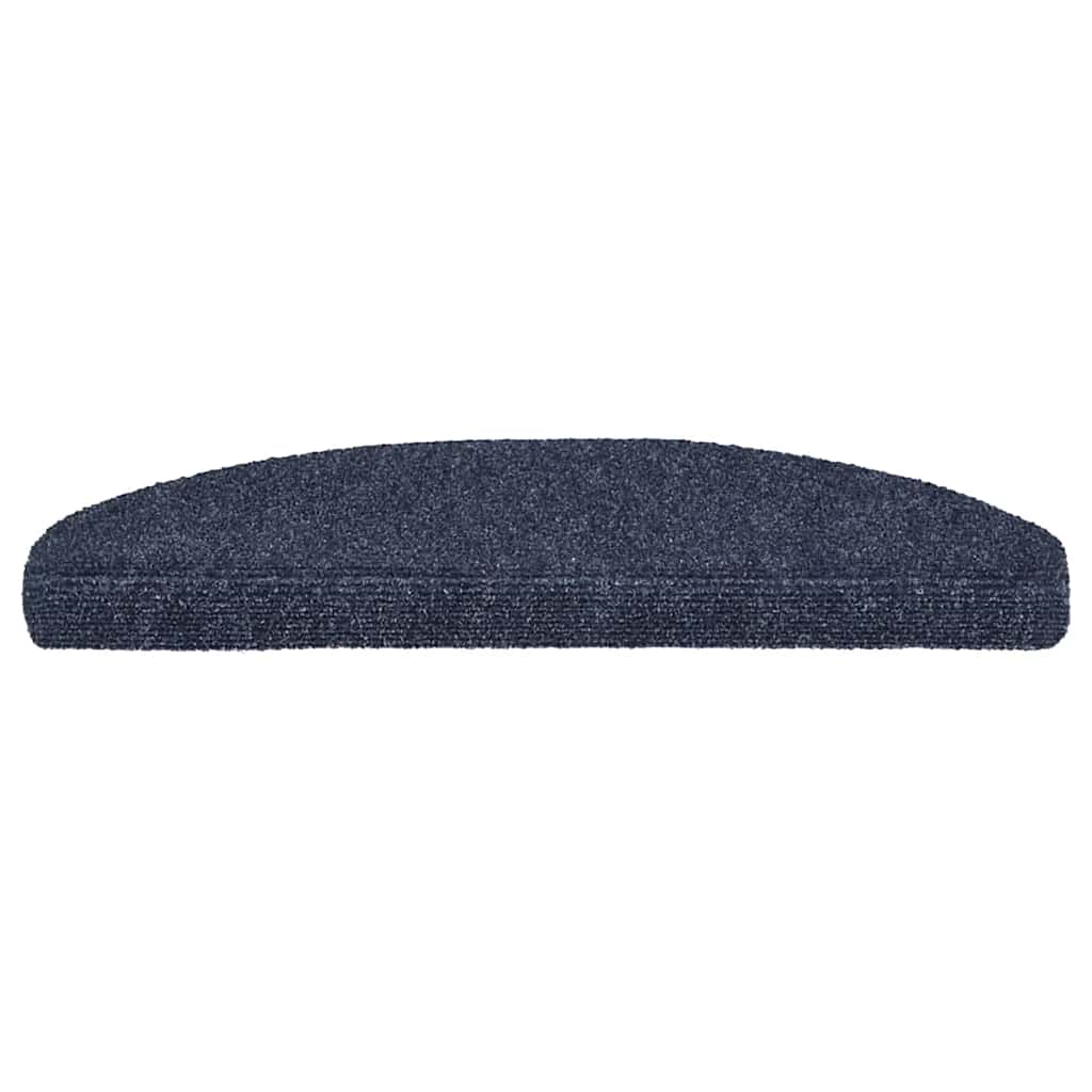 Stair Mats Self-adhesive 10 pcs 65x21x4 cm Blue Half Round Large