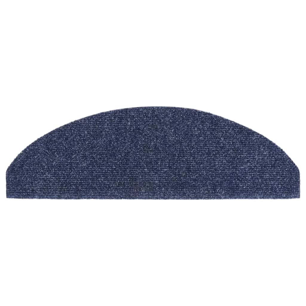Stair Mats Self-adhesive 10 pcs 65x21x4 cm Blue Half Round Large