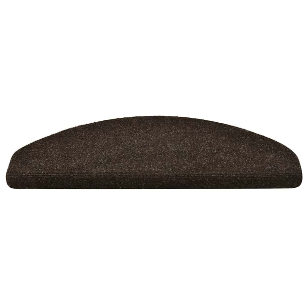 Stair Mats Self-adhesive 10 pcs 65x21x4 cm Dark Brown Half Round Large