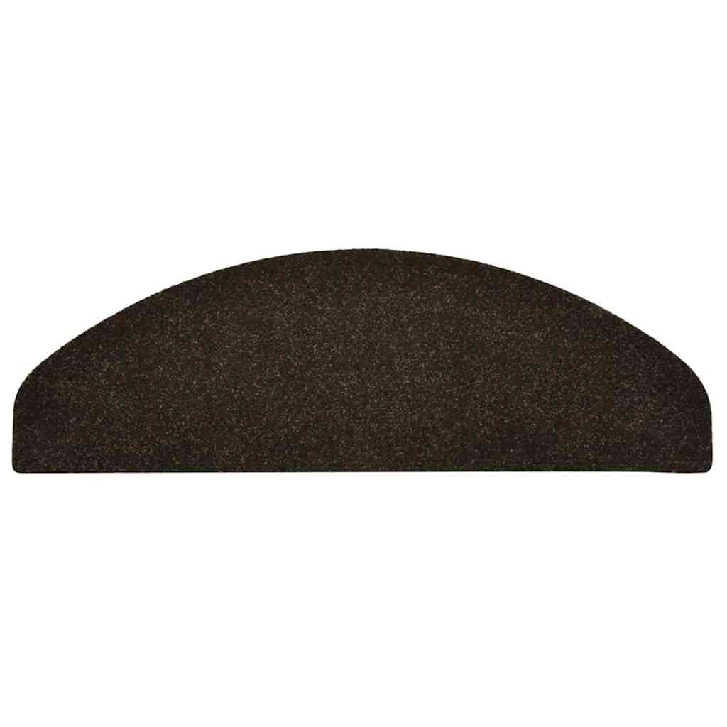 Stair Mats Self-adhesive 10 pcs 65x21x4 cm Dark Brown Half Round Large