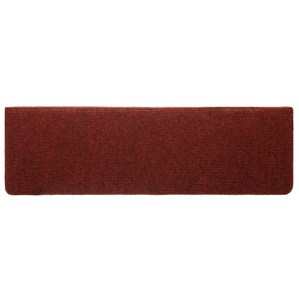 Stair Mats Self-adhesive 10 pcs 65x21x4 cm Bordeaux Red Rectangular Edge