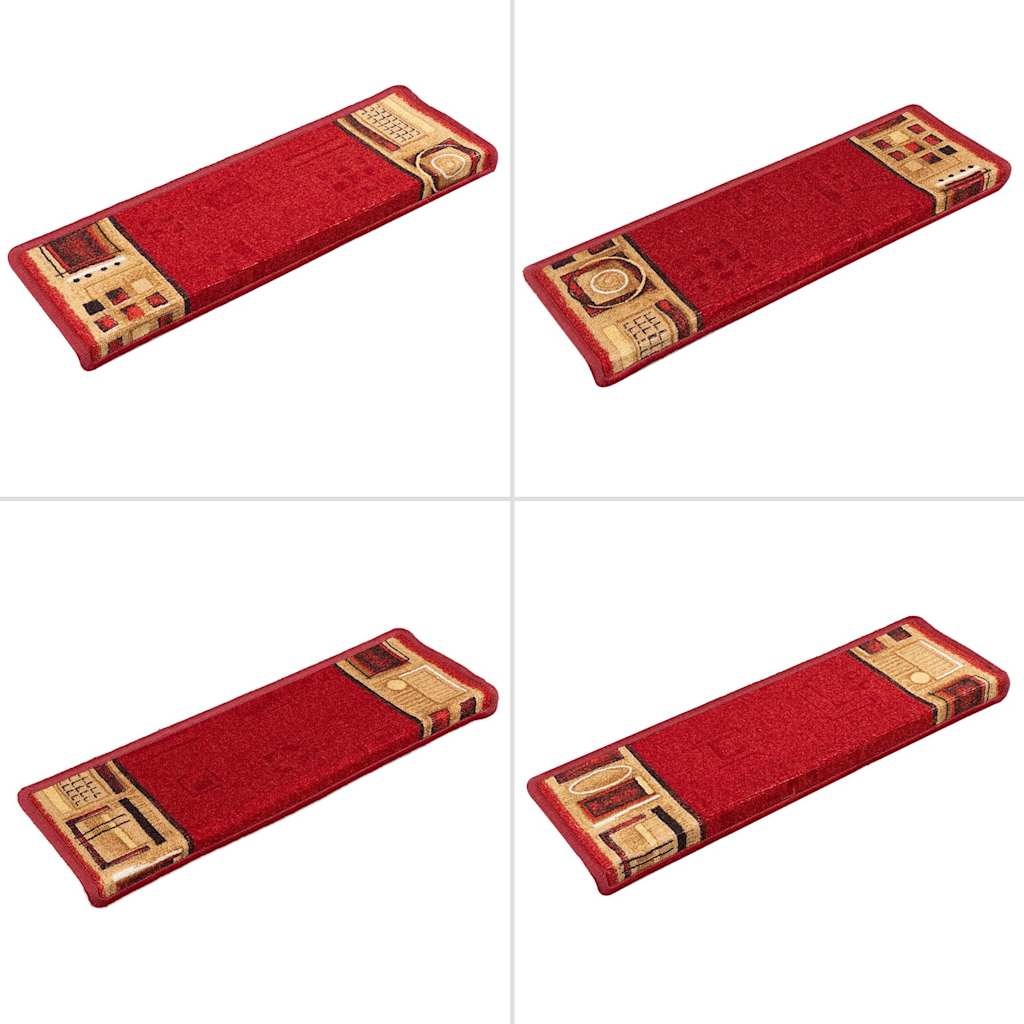 Stair Mats Self-adhesive 10 pcs 65x21x4 cm Red