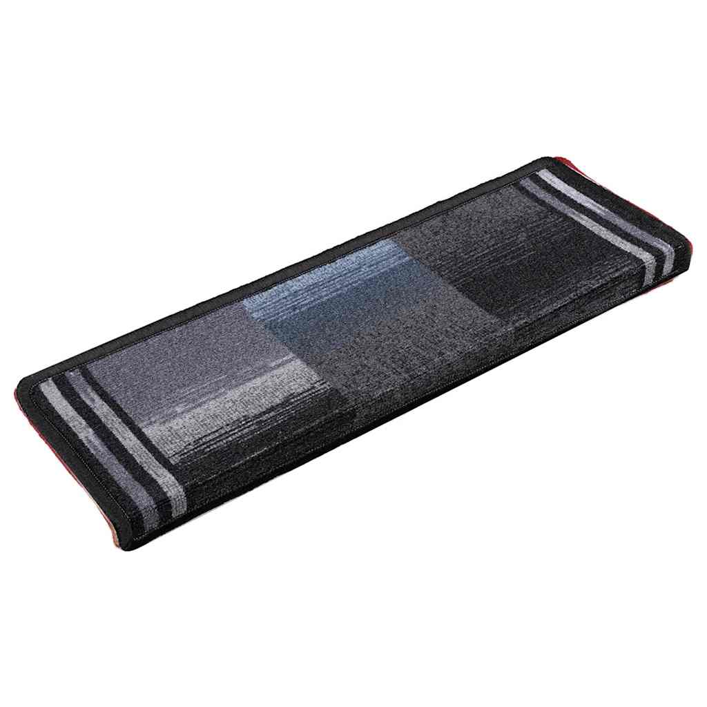 Stair Mats Self-adhesive 5 pcs 65x21x4 cm Black and Grey