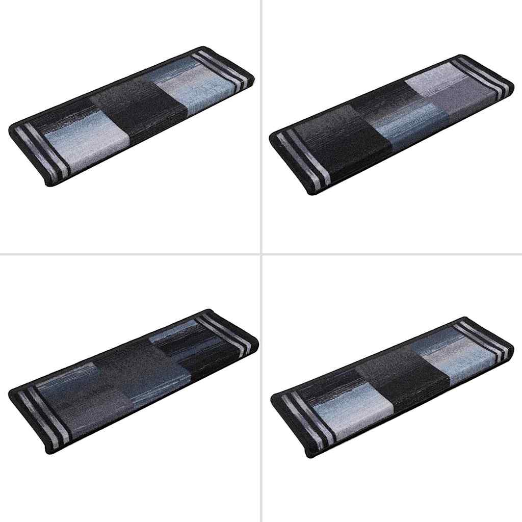 Stair Mats Self-adhesive 5 pcs 65x21x4 cm Black and Grey