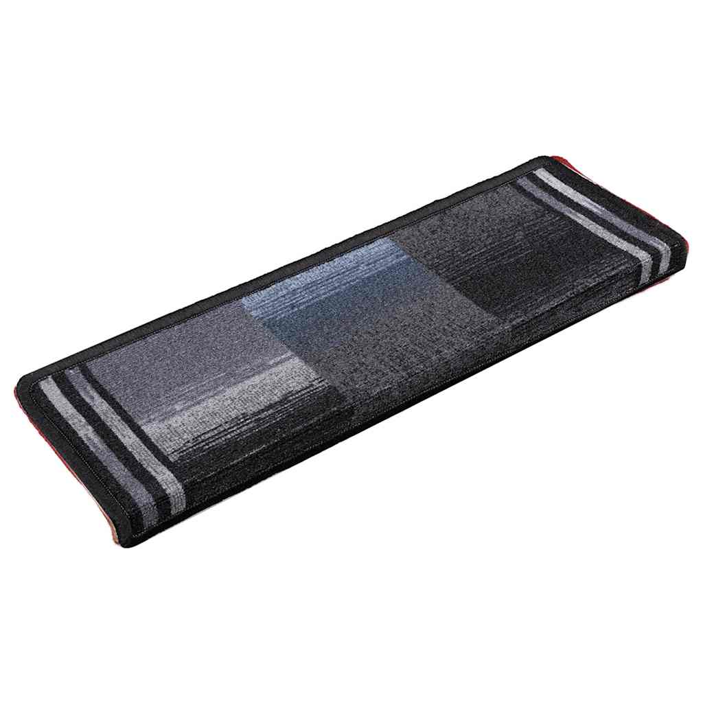 Stair Mats Self-adhesive 10 pcs 65x21x4 cm Black and Grey