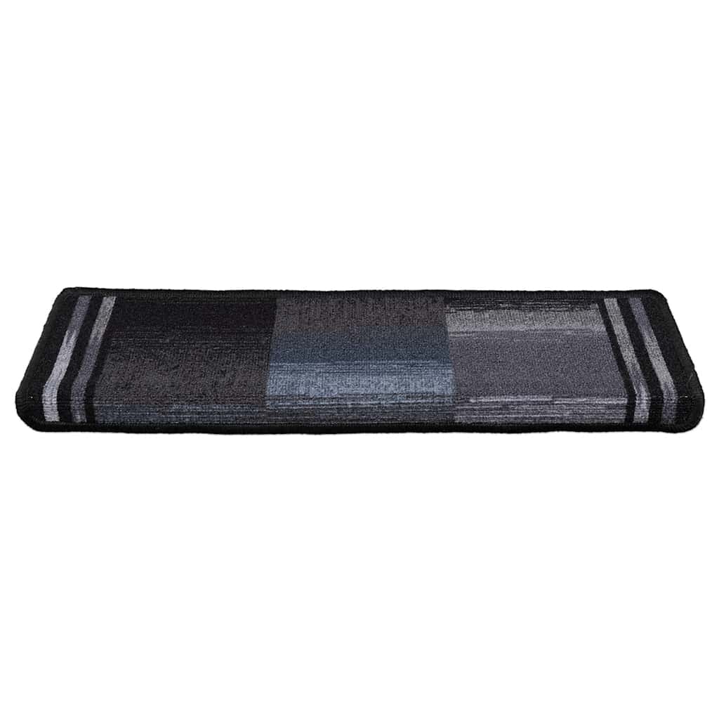 Stair Mats Self-adhesive 10 pcs 65x21x4 cm Black and Grey