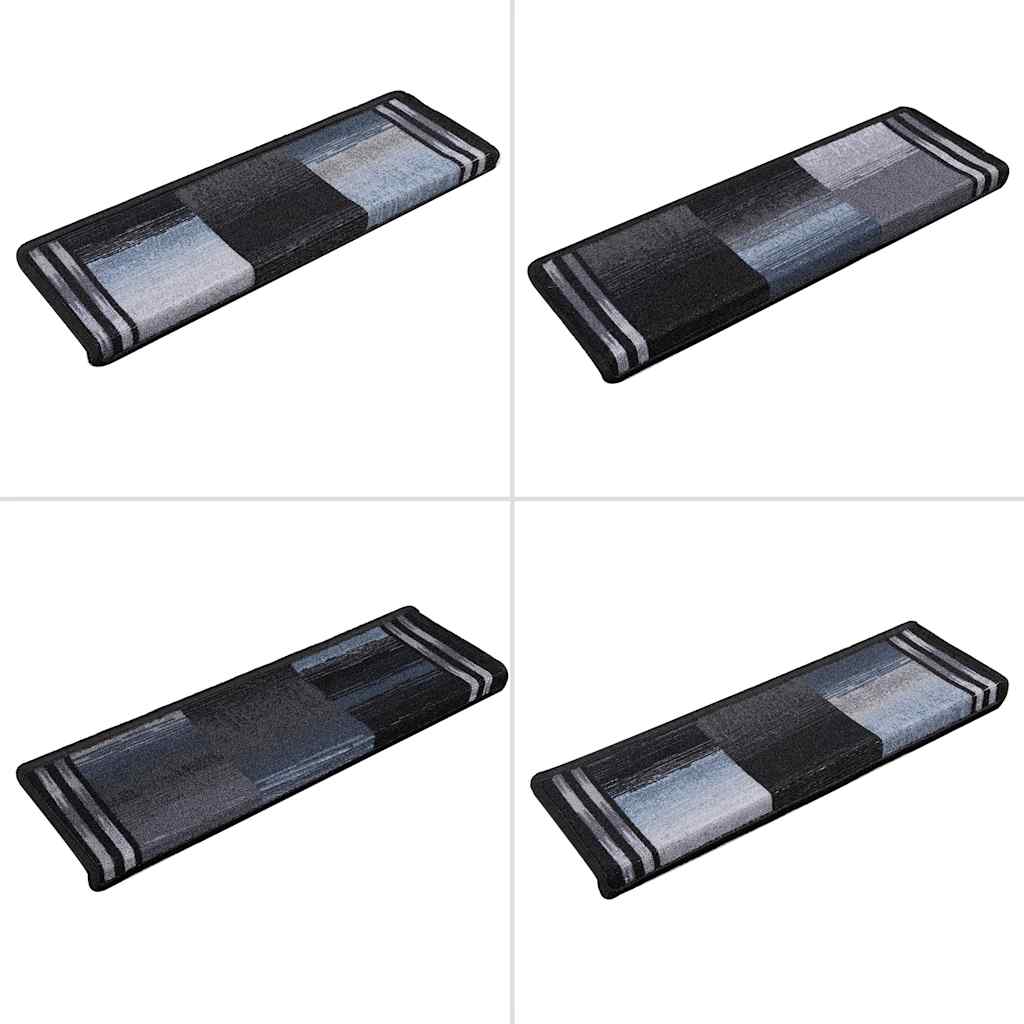 Stair Mats Self-adhesive 10 pcs 65x21x4 cm Black and Grey