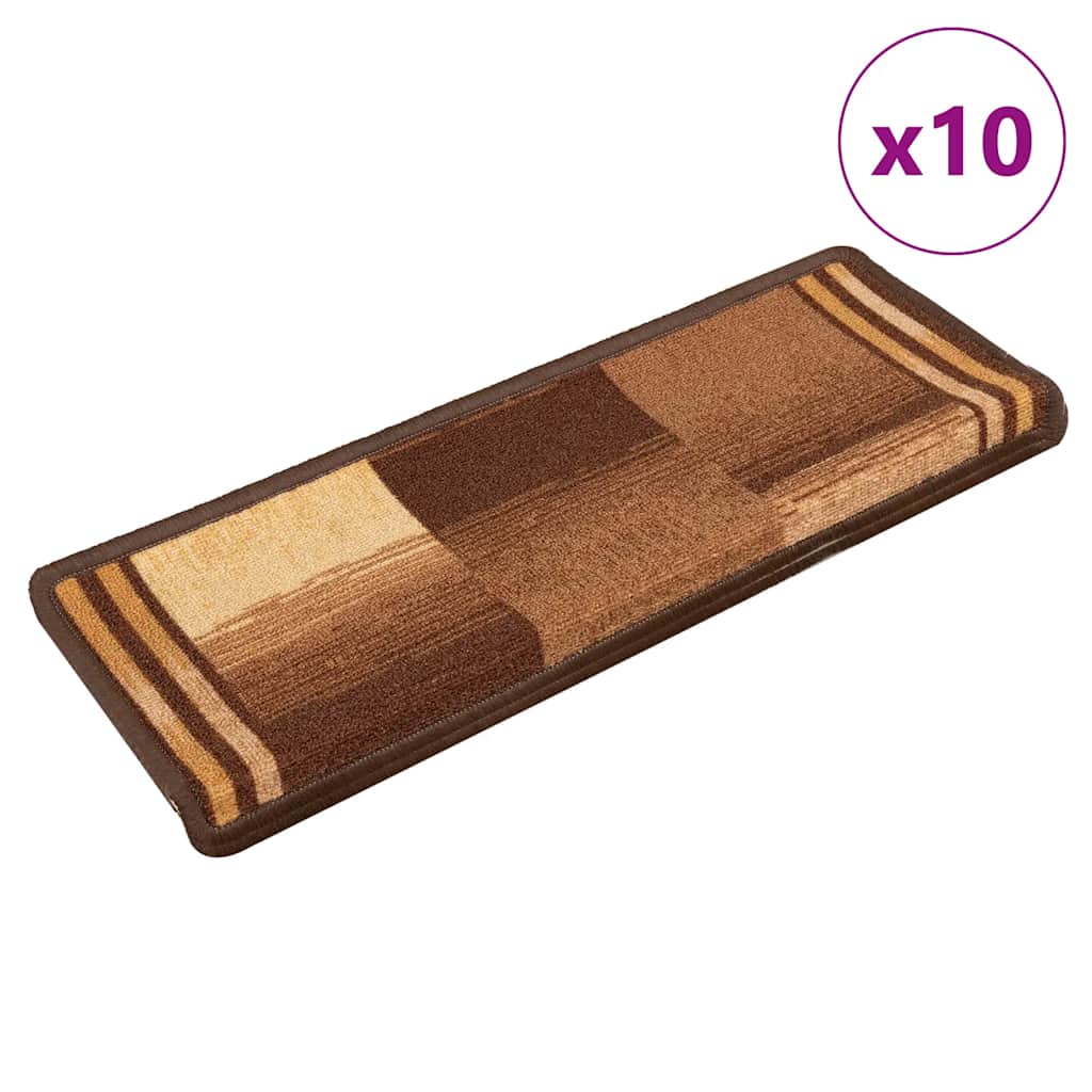 Stair Mats Self-adhesive 10 pcs 65x21x4 cm Brown