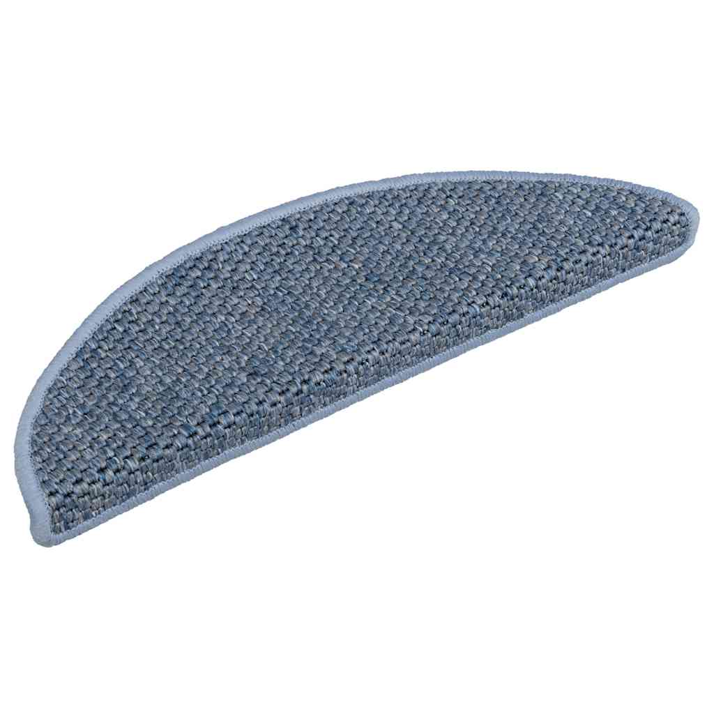 Stair Mats Self-adhesive Sisal-Look 15 pcs 56x17x3 cm Blue
