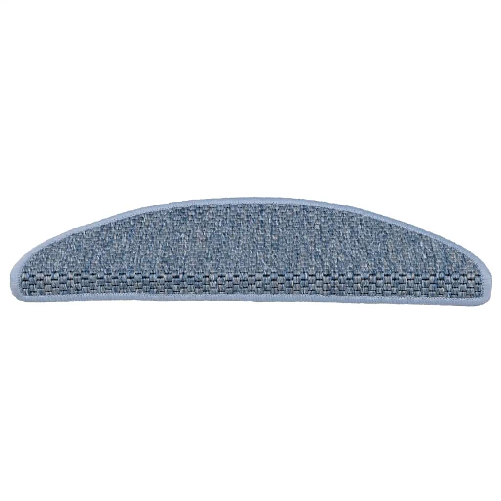 Stair Mats Self-adhesive Sisal-Look 15 pcs 56x17x3 cm Blue