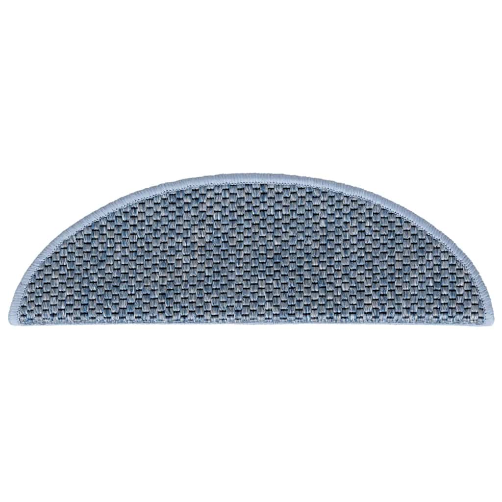 Stair Mats Self-adhesive Sisal-Look 15 pcs 56x17x3 cm Blue