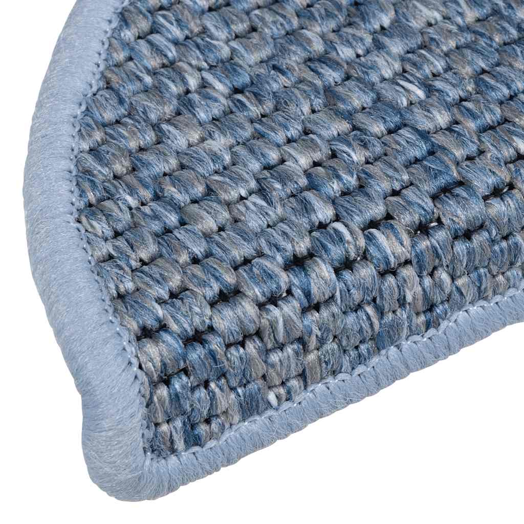 Stair Mats Self-adhesive Sisal-Look 15 pcs 56x17x3 cm Blue