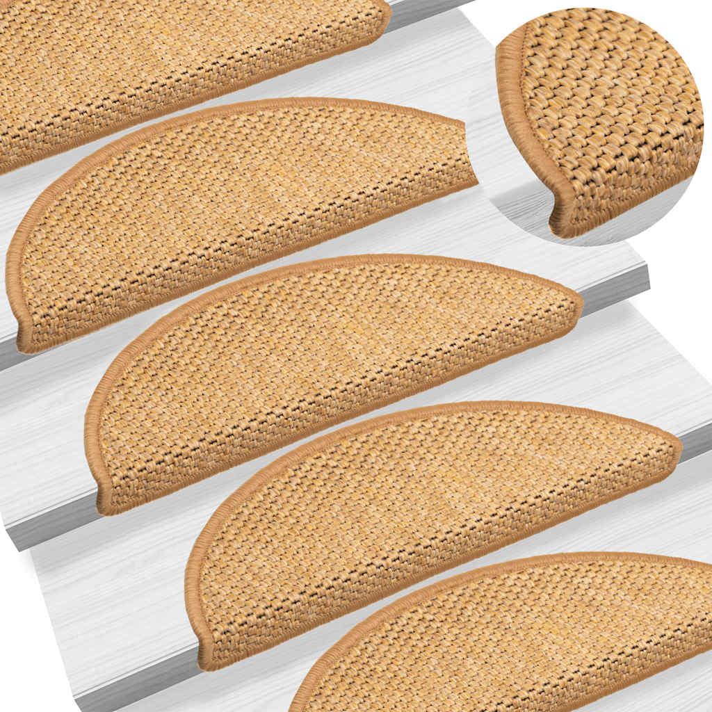 Stair Mats Self-adhesive Sisal-Look 15 pcs 56x17x3 cm Sisal