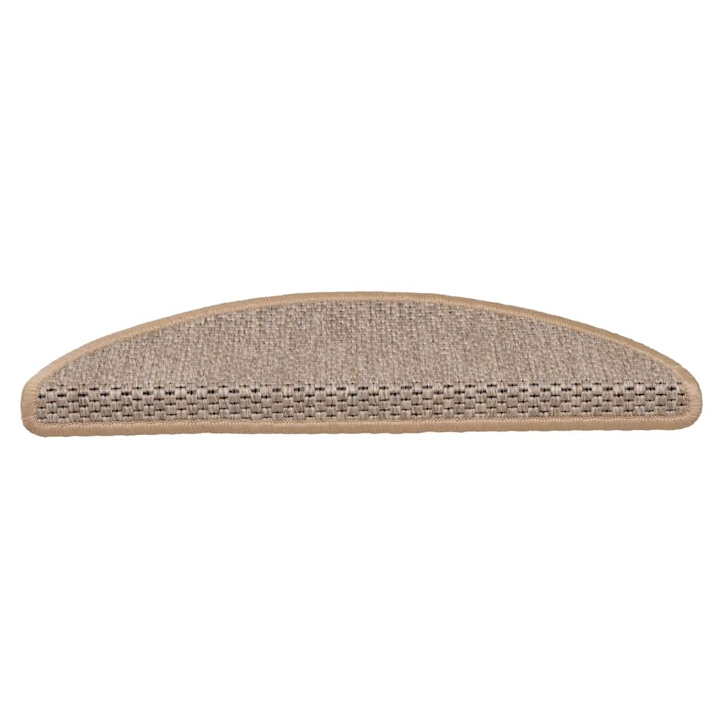 Stair Mats Self-adhesive Sisal-Look 15 pcs 56x17x3 cm Light Beige