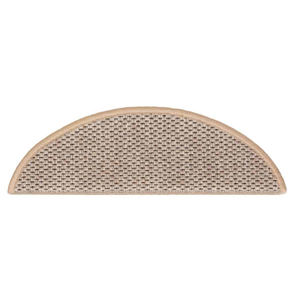 Stair Mats Self-adhesive Sisal-Look 15 pcs 56x17x3 cm Light Beige