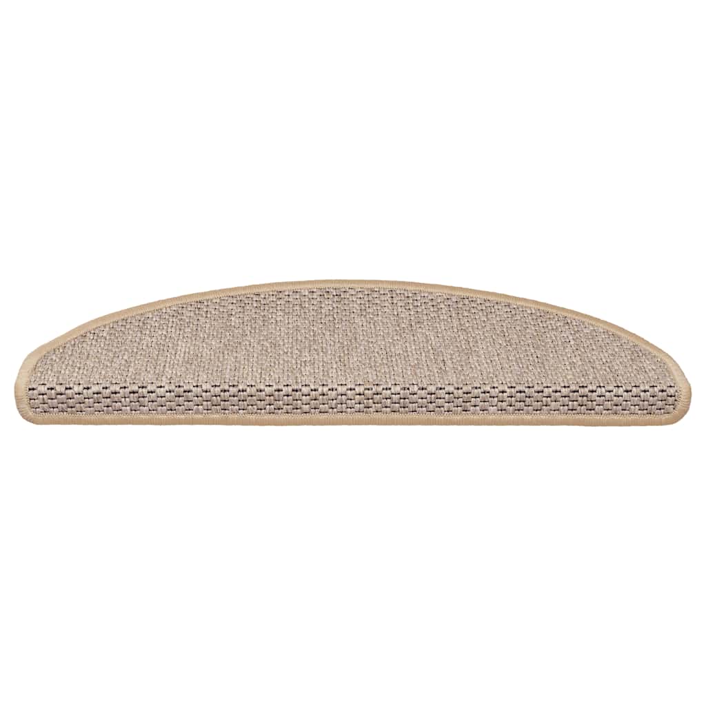 Stair Mats Self-adhesive Sisal-Look 15 pcs 65x21x4 cm Light Beige