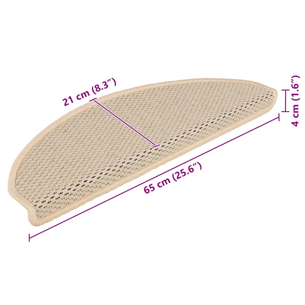 Stair Mats Self-adhesive Sisal-Look 15 pcs 65x21x4 cm Berber