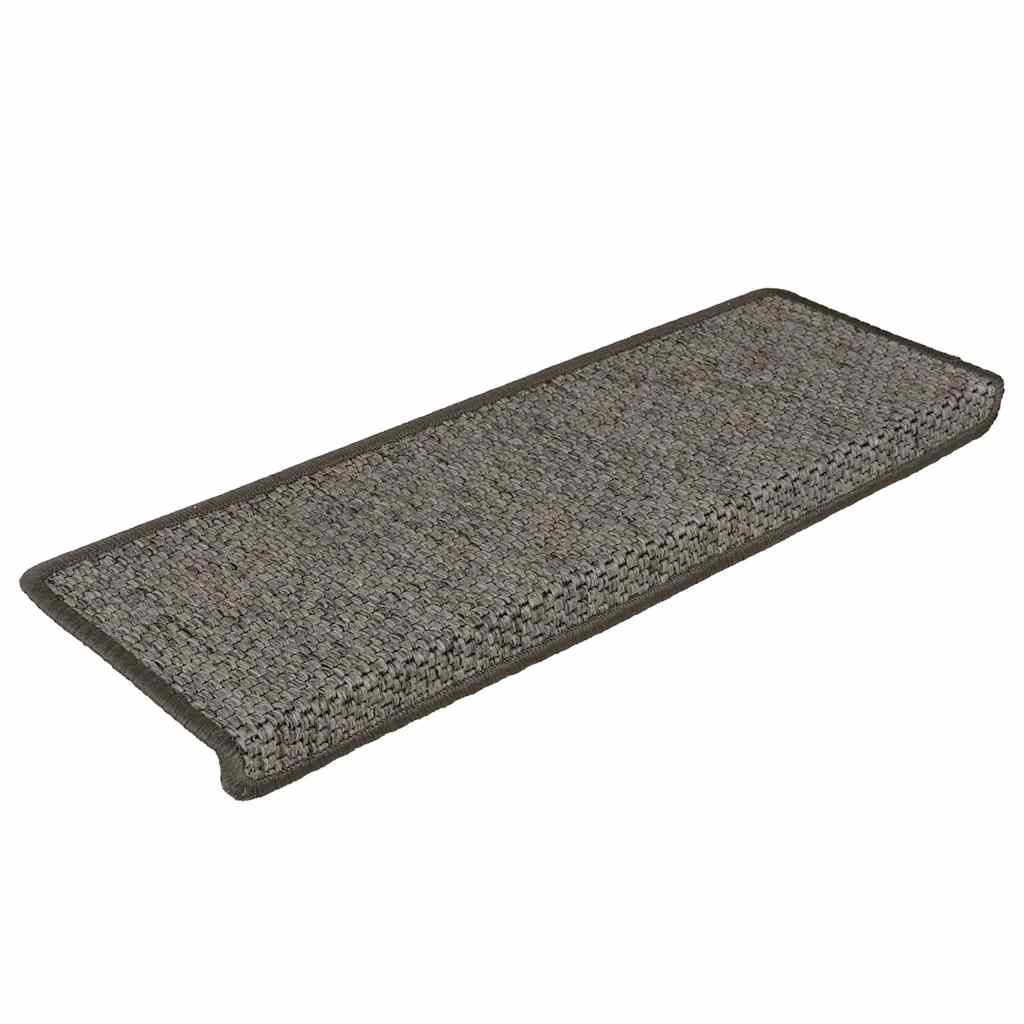 Stair Mats Self-adhesive Sisal-Look 15 pcs 65x21x4 cm Grey and Beige