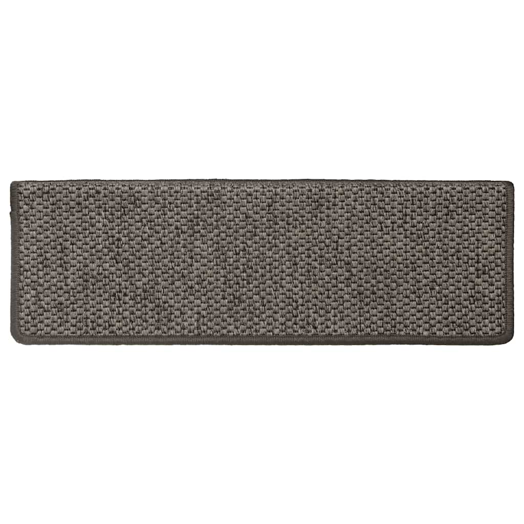Stair Mats Self-adhesive Sisal-Look 15 pcs 65x21x4 cm Grey and Beige