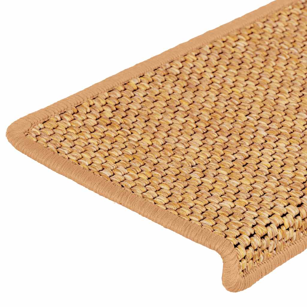 Stair Mats Self-adhesive Sisal-Look 15 pcs 65x21x4 cm Orange