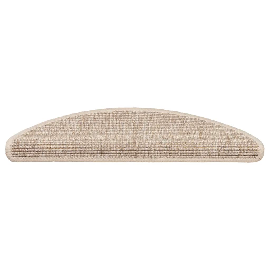 Stair Mats 15 pcs 56x17x3 cm Light Beige Half Round