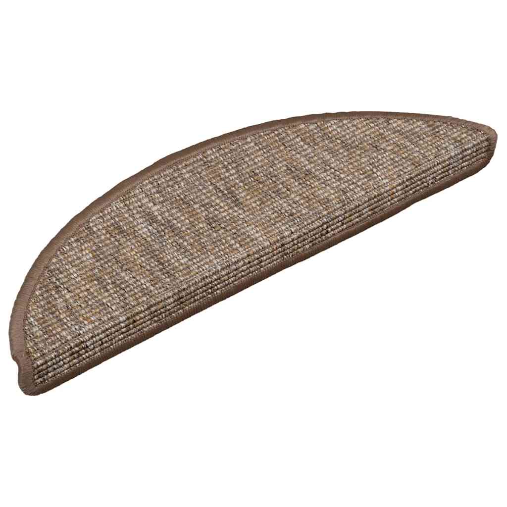 Stair Mats 15 pcs 56x17x3 cm Light Brown Half Round