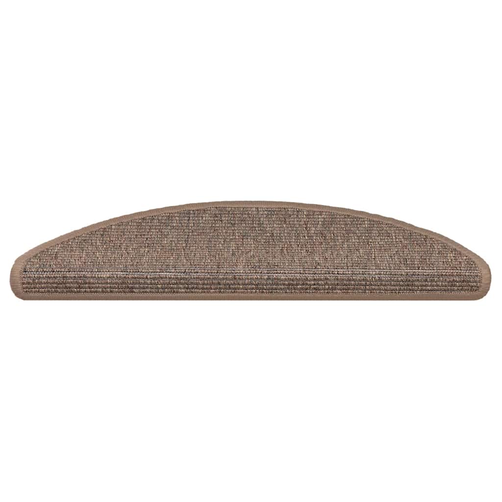 Stair Mats 15 pcs 56x17x3 cm Light Brown Half Round