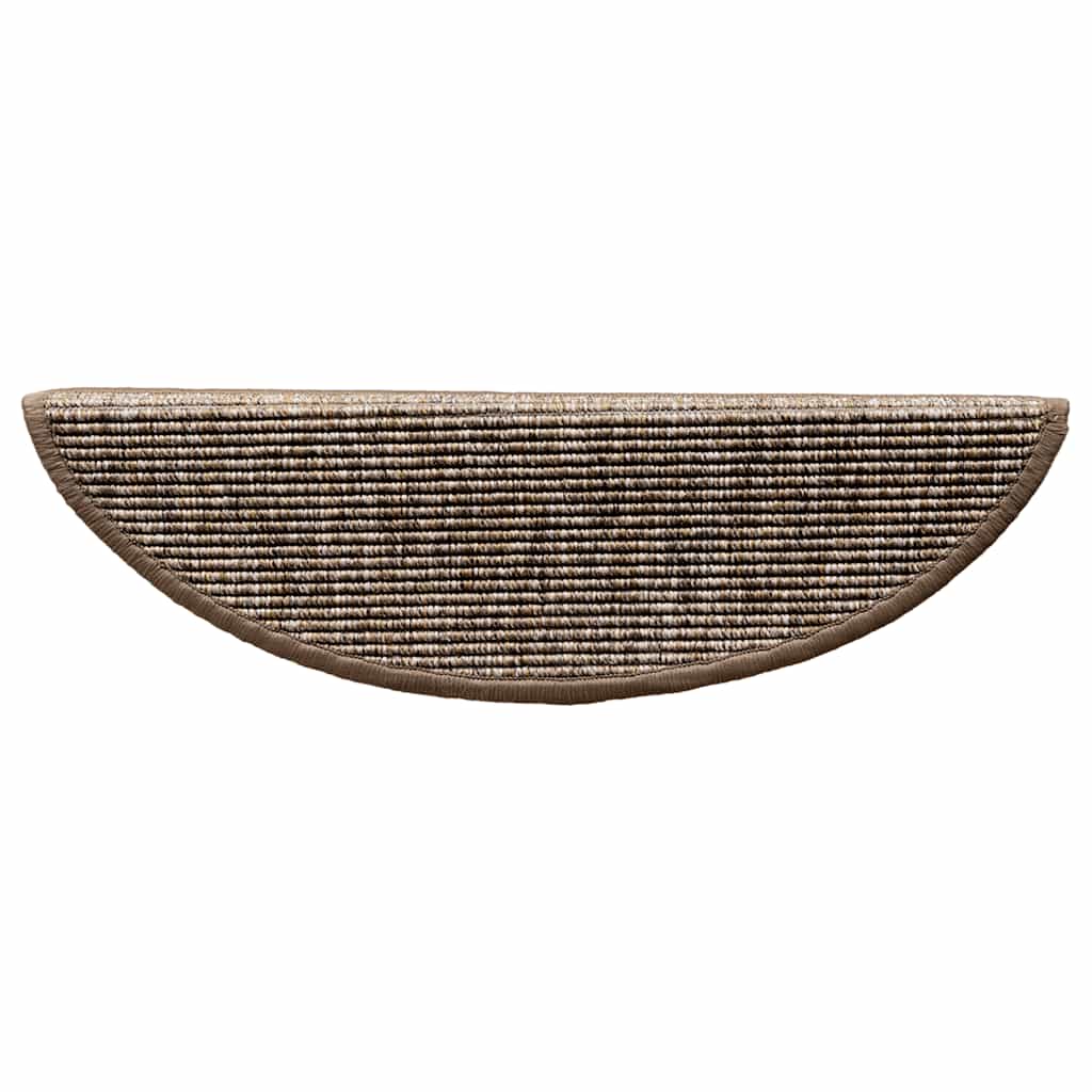Stair Mats 15 pcs 56x17x3 cm Light Brown Half Round