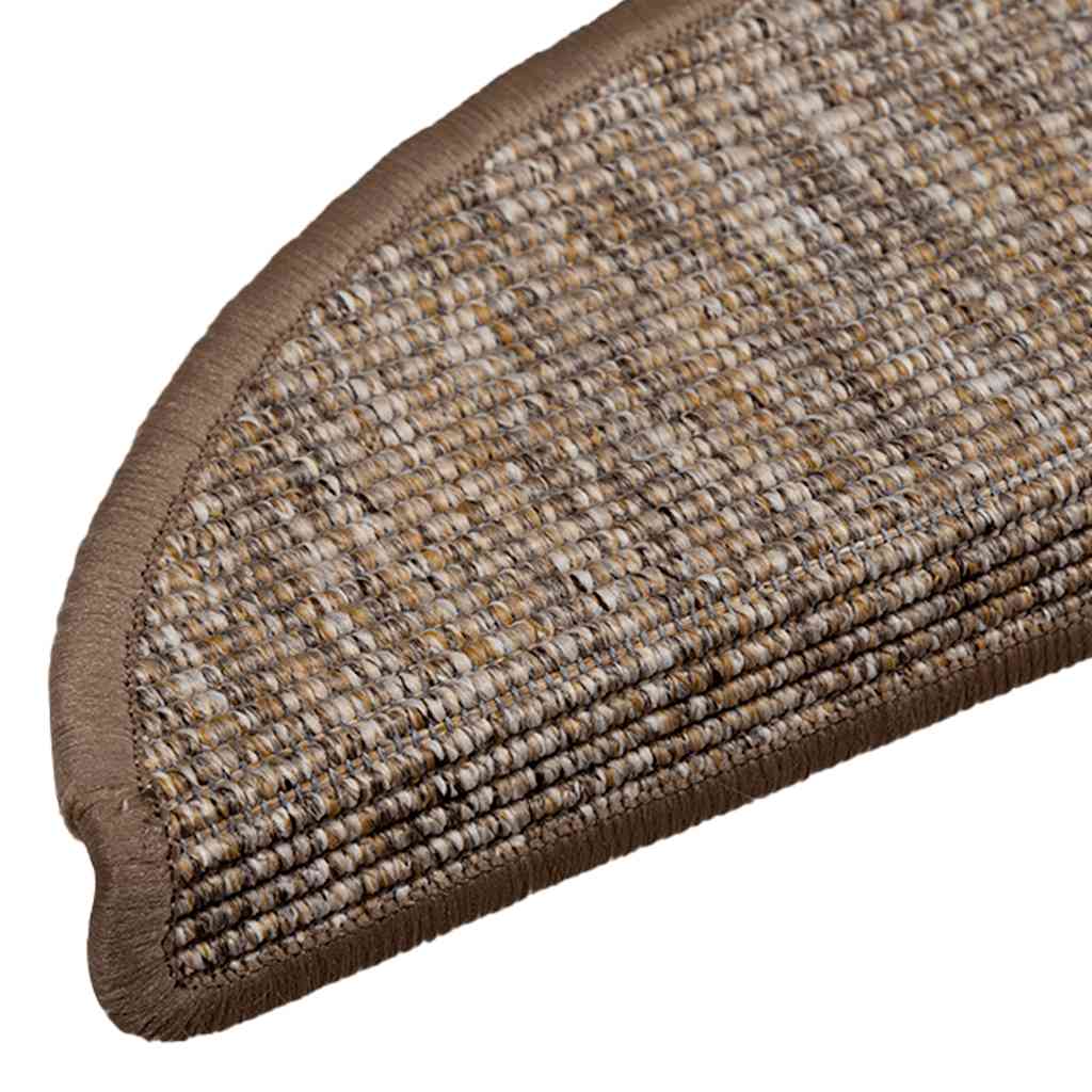 Stair Mats 15 pcs 56x17x3 cm Light Brown Half Round