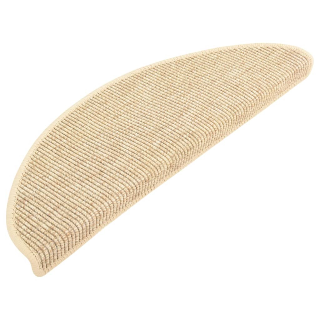 Stair Mats 15 pcs 65x21x4 cm Light Beige Half Round Large