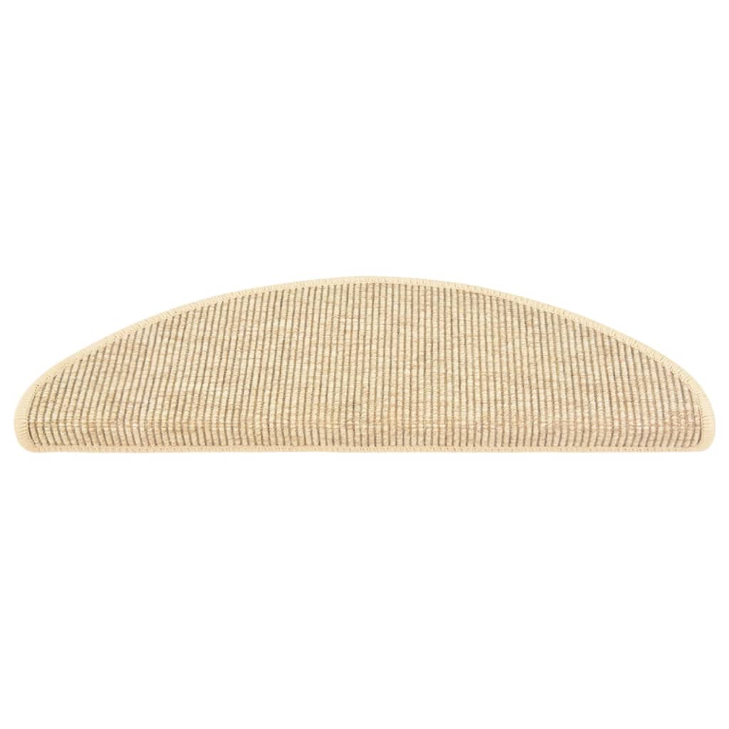 Stair Mats 15 pcs 65x21x4 cm Light Beige Half Round Large