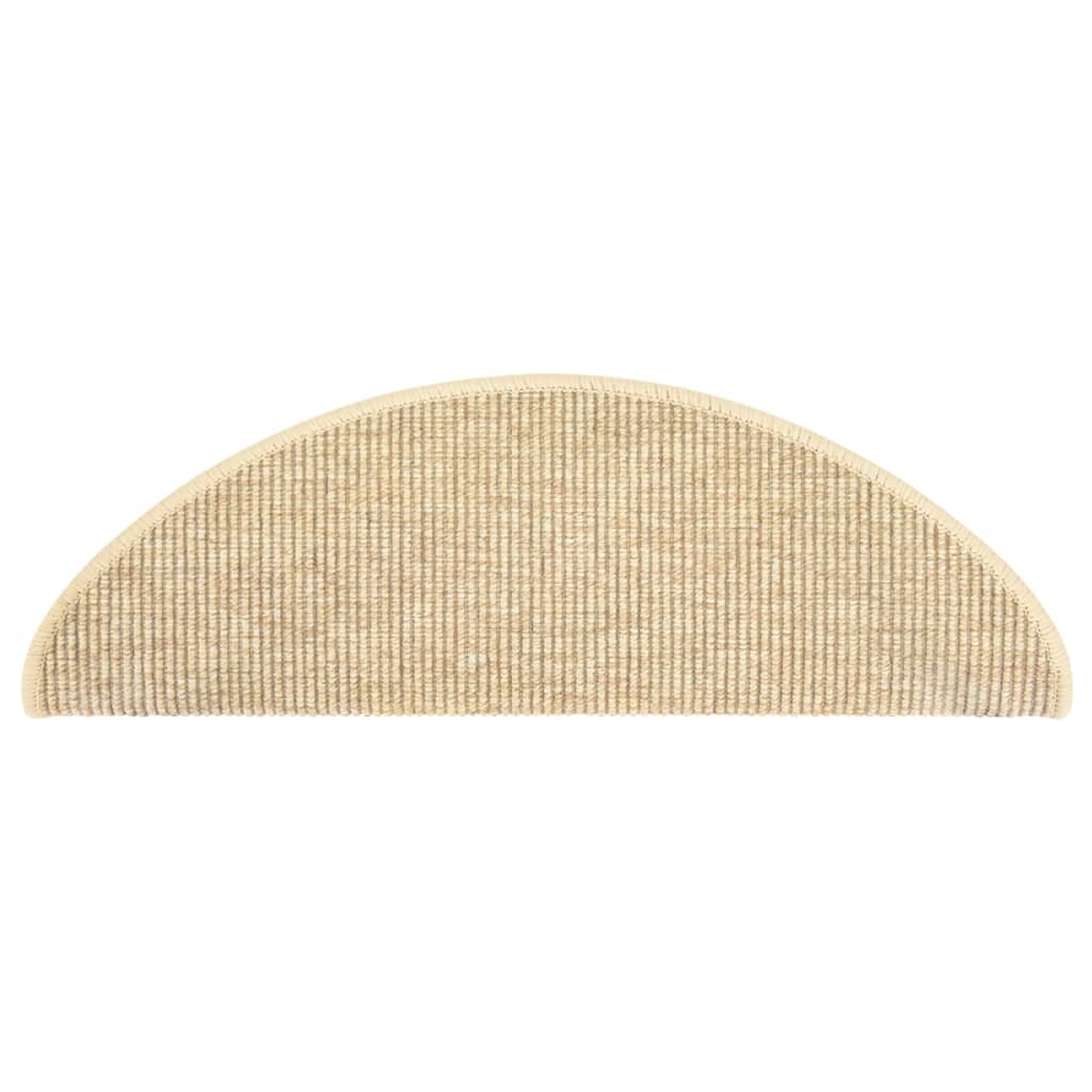 Stair Mats 15 pcs 65x21x4 cm Light Beige Half Round Large