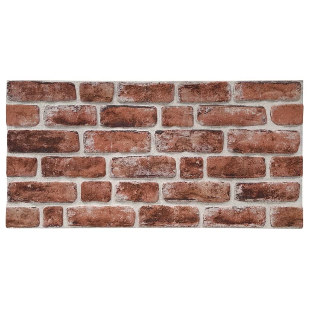 3D Wall Panels with Dark Brown Brick Design 10 pcs EPS