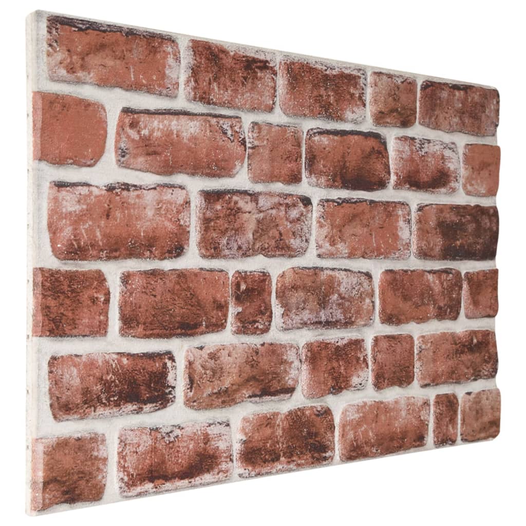 3D Wall Panels with Dark Brown Brick Design 10 pcs EPS