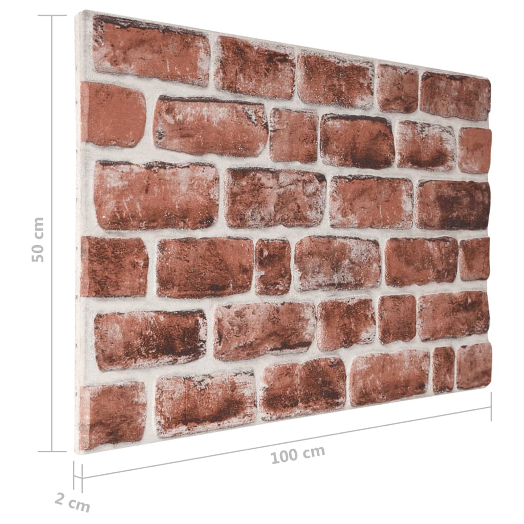 3D Wall Panels with Dark Brown Brick Design 10 pcs EPS