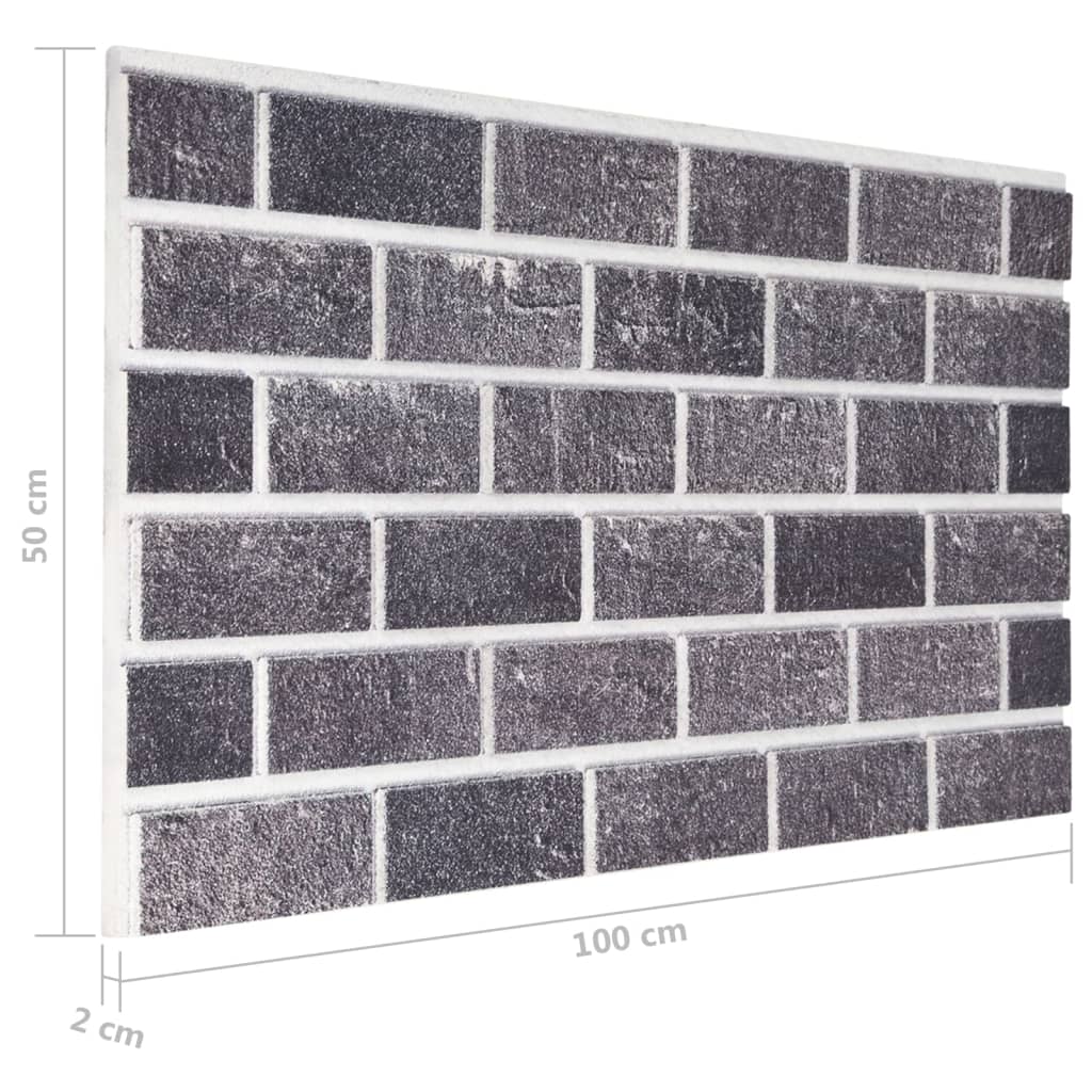 3D Wall Panels with Black & Grey Brick Design 10 pcs EPS