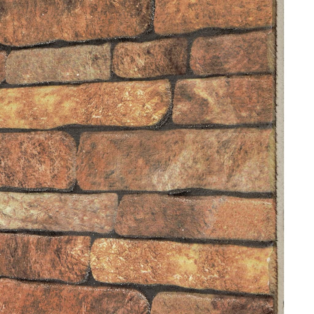 3D Wall Panels with Brown Brick Design 10 pcs EPS