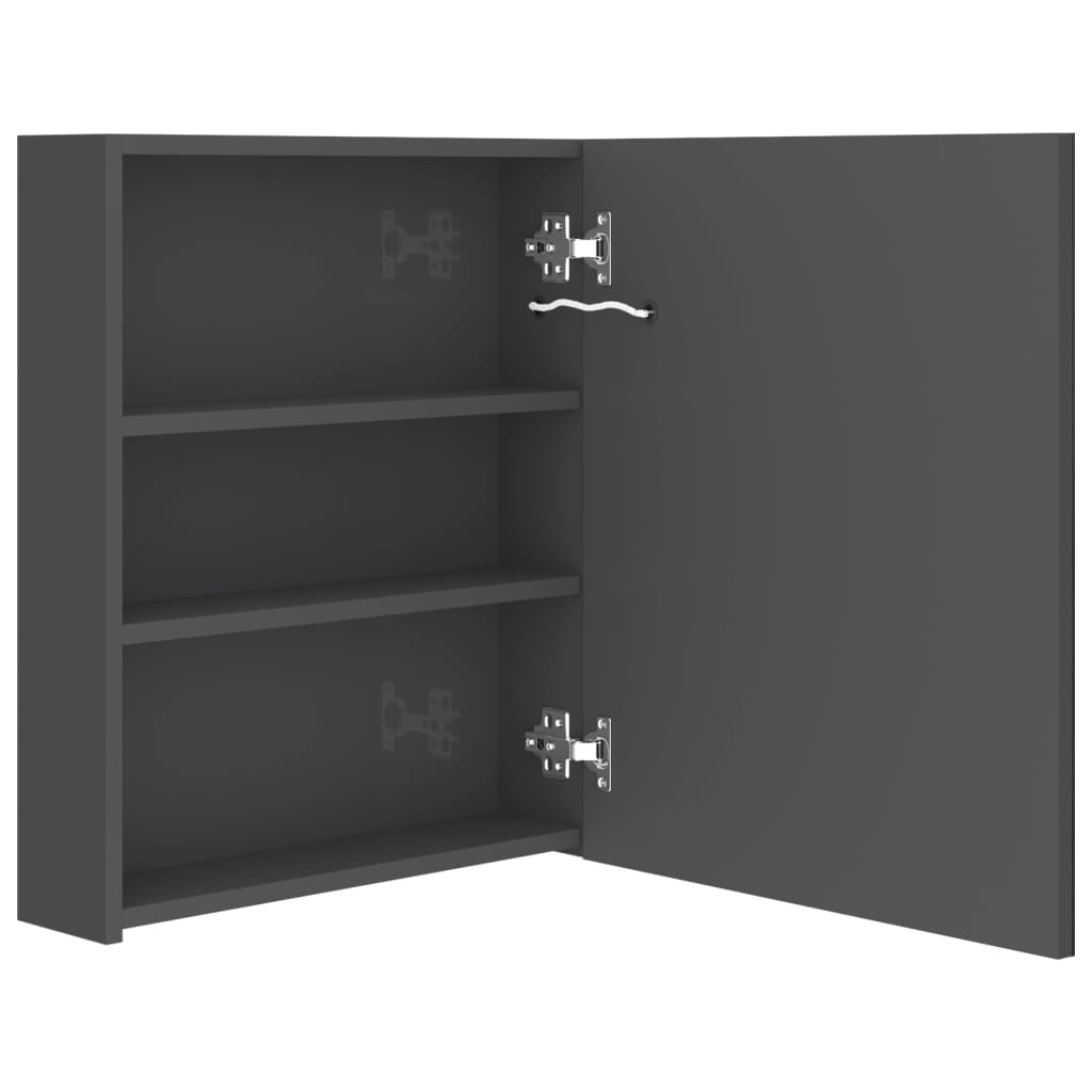 LED Bathroom Mirror Cabinet Shining Grey 50x14x60 cm