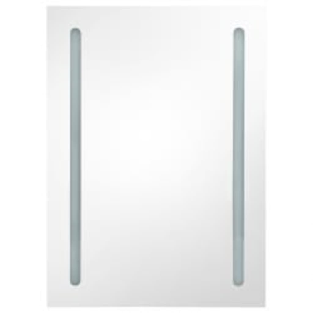 LED Bathroom Mirror Cabinet Oak 50x13x70 cm