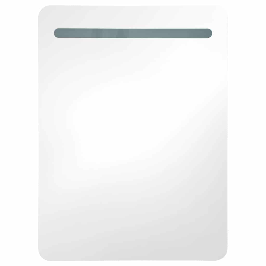 LED Bathroom Mirror Cabinet Shining Grey 60x11x80 cm