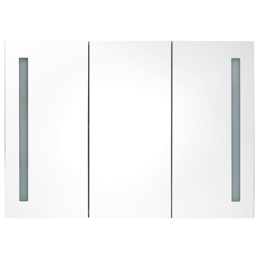 LED Bathroom Mirror Cabinet 89x14x62 cm Shining Black