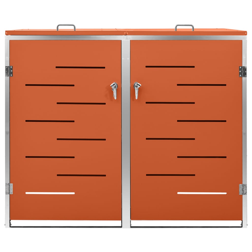 Double Wheelie Bin Shed 138x77.5x112.5 cm Stainless Steel