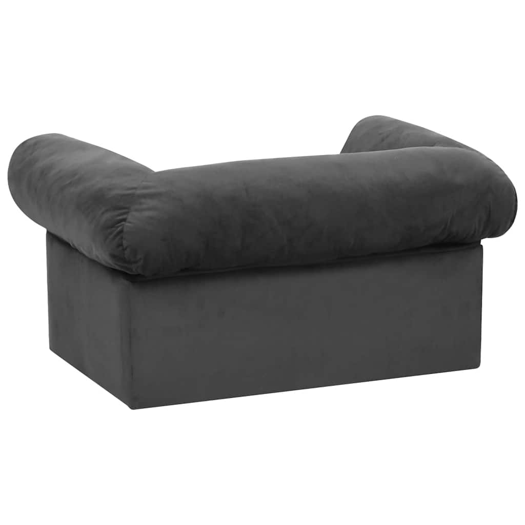 Dog Sofa with Drawer Dark Grey 75x50x38 cm Plush