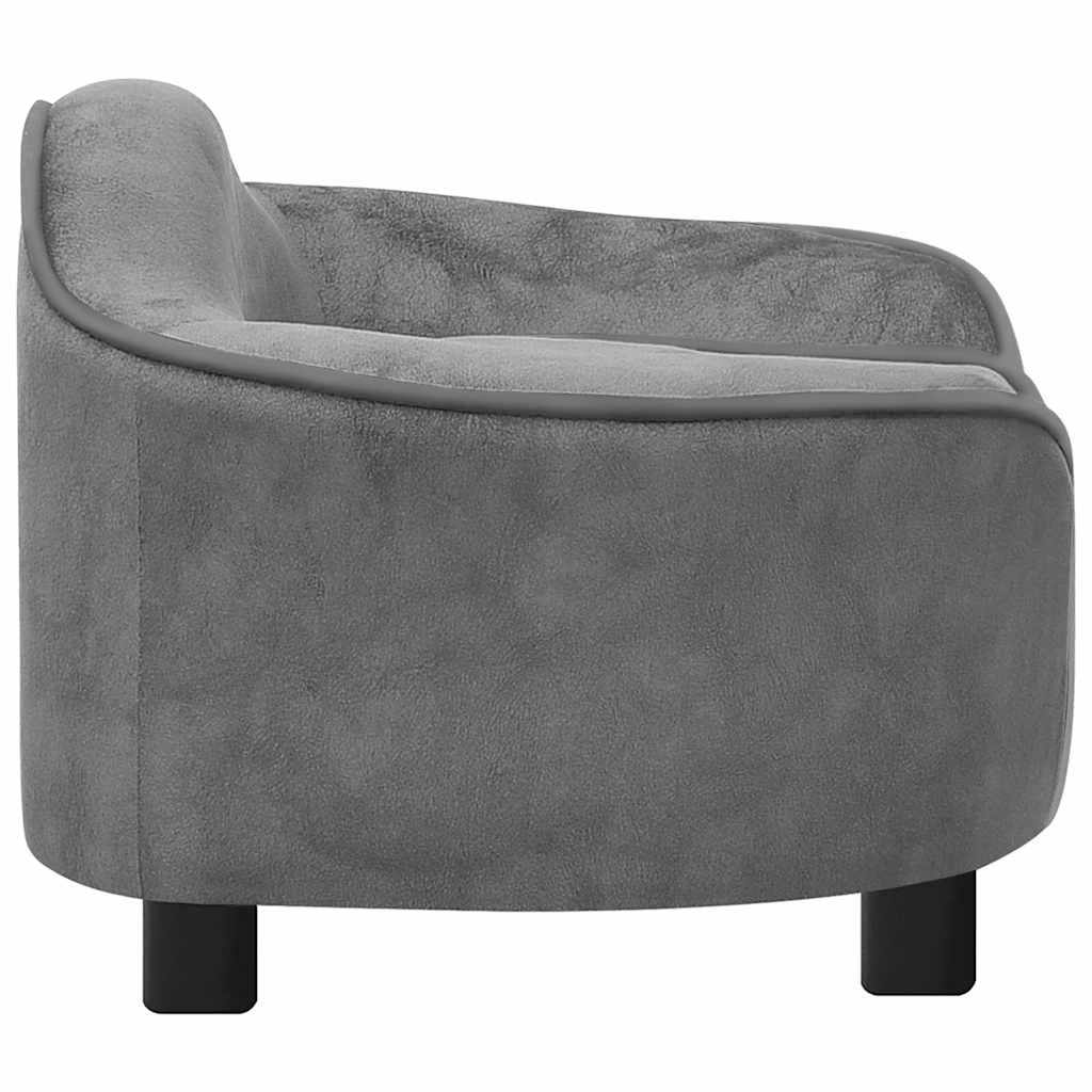 Dog Sofa Grey 67x47x36 cm Plush