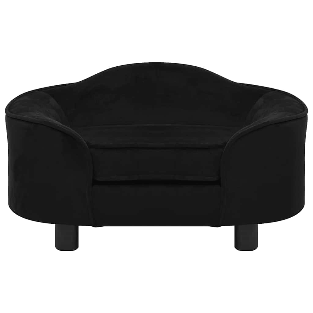 Dog Sofa Black 67x47x36 cm Plush