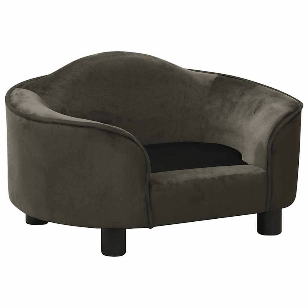 Dog Sofa Dark Grey 67x47x36 cm Plush