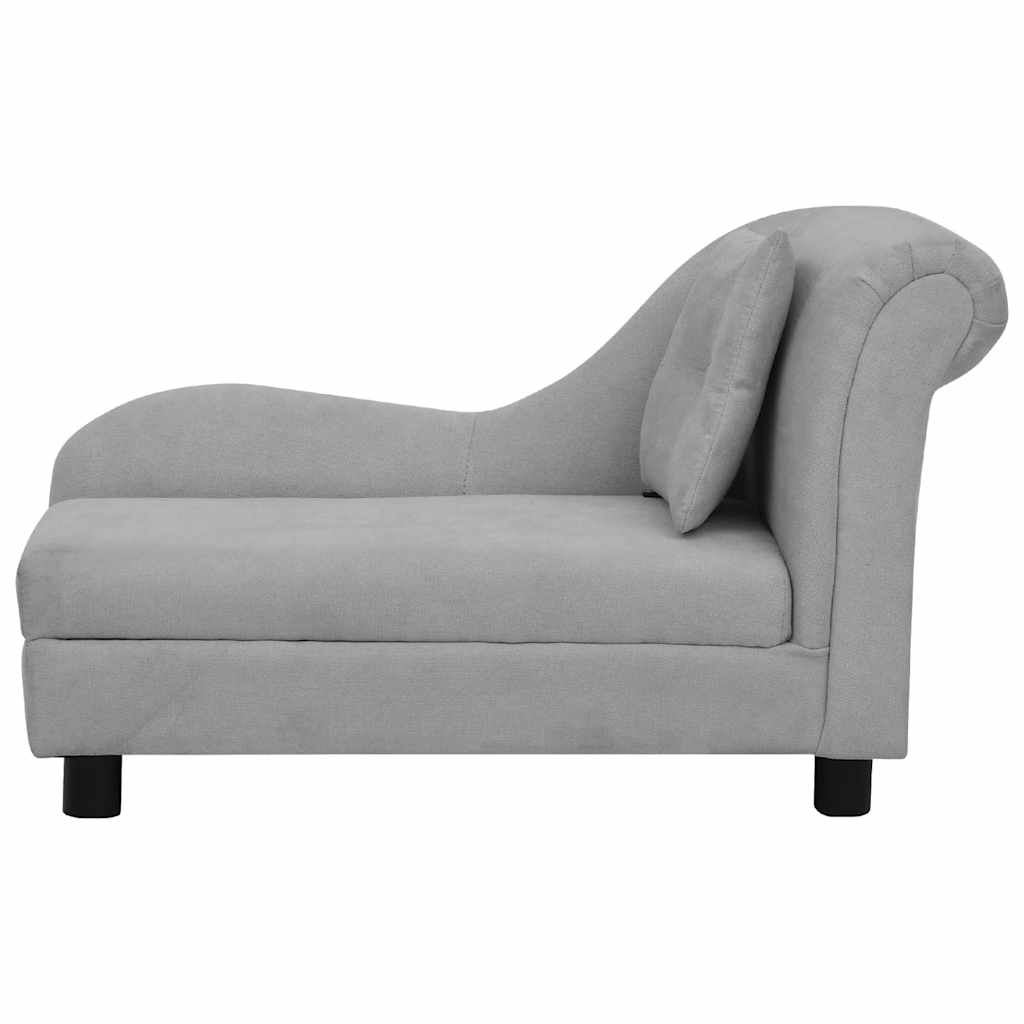 Dog Sofa with Pillow Grey 83x44x44 cm Plush